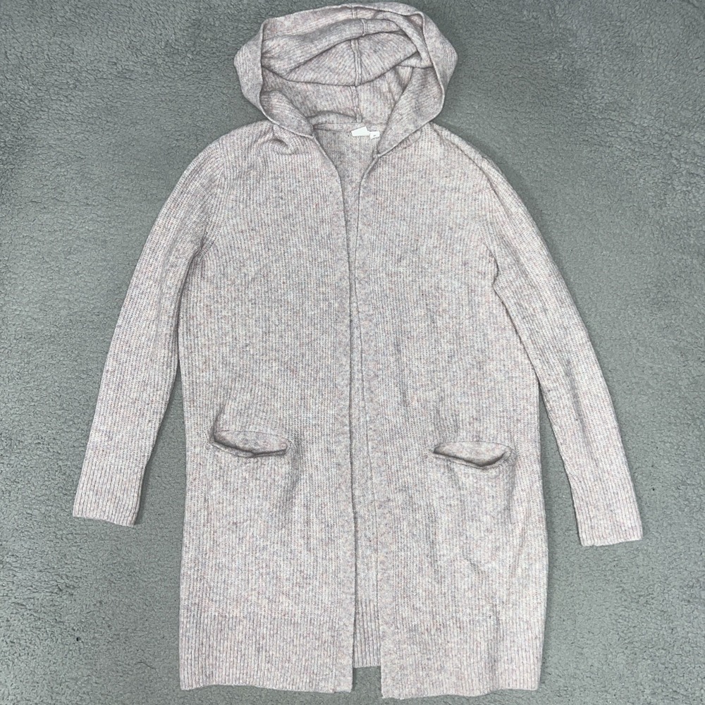 Gap Sweater Womens Sz XS Lavender Hooded Wool Alpaca Blend Knit Cardigan Grandma